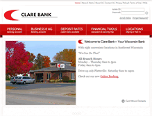 Tablet Screenshot of clarebank.com